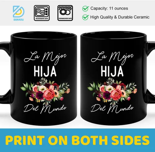 Vista 5 de Fantastic Gifts Taza La Mejor Hija Del Mundo, regalo para hija, taza de la mejor hija del mundo, regalo de cumpleaños, regalo para el día de la Madre
