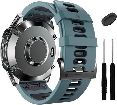 Vista 12 de ZPJPPLX Correa Quickfit de 0.866 pulgadas compatible con Garmin Fenix 8/7/6 epix Pro, correa de silicona para Fenix E/5 Plus/5/tactix quatix 8 7