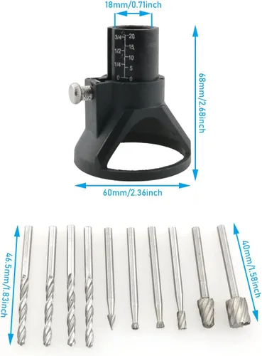 Vista 2 de Kit de fijación de guía de corte para localizador de carpintería HSS (1 guía de corte; 4 taladros; 6 brocas de enrutador de enrutamiento HSS)