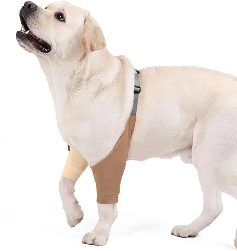 Vista 15 de HDKUW Protector de codo para perros para callos, traje de recuperación para patas delanteras, alternativa al collar de cono para dejar de lamer Gris