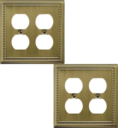 Vista 47 de OKAWYC Belaire - Cubierta para interruptor de luz de decoración individual, placa de pared de metal con cuentas, paquete de 4 unidades de bronce