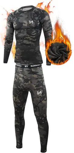Vista 9 de MEETYOO - Ropa interior térmica para hombre, conjunto de calzoncillos largos, capa base de invierno, para esquí y correr Negro