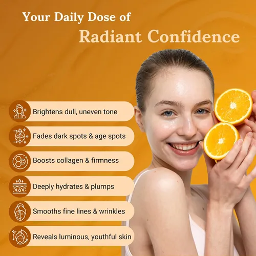 Vista 3 de Suero de vitamina C para la cara - 10% de vitamina C ácido hialurónico niacinamida suero antienvejecimiento - Suero facial luminoso - Manchas