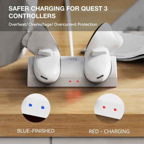 Vista 8 de VR Silicone Face Pad Cover and Controller Charging Stock for Meta Quest 3 Accessories