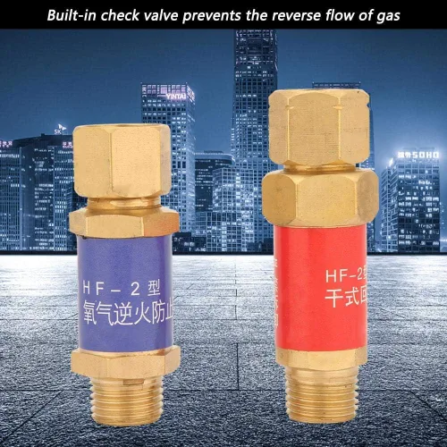 Vista 3 de Válvula antirretorno de oxígeno-acetileno, 1,5 oxígeno-acetileno antirretorno para equipos de soldadura de gas para hogares privados