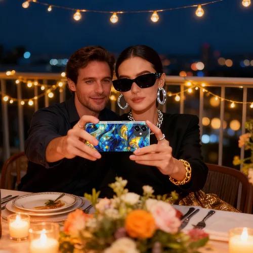 Vista 5 de LUHOURI Funda para iPhone 12 Mini, compatible con carga inalámbrica, doble capa, interior de silicona suave + carcasa exterior dura, bonito diseño