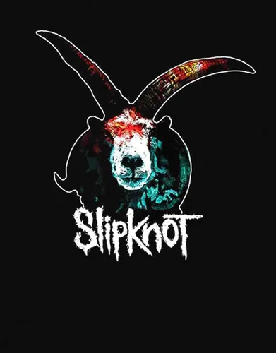 Vista 3 de Slipknot Hoodie Graphic Goat Band Logo Official Mens Black Pullover