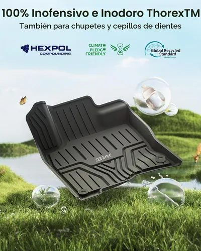 Vista 6 de 3W Alfombrillas de piso compatibles con Honda Civic Sedan 2016-2021 & Hatchback 2017-2021 & Coupe 2016-2020, revestimiento de piso de ajuste