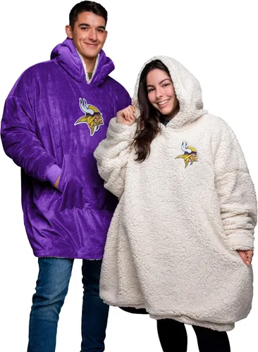 Vista 19 de FOCO NFL Unisex NFL Team Reversible Oversized Sherpa Hoodie Sweatshirt Big Logo Hoodeez