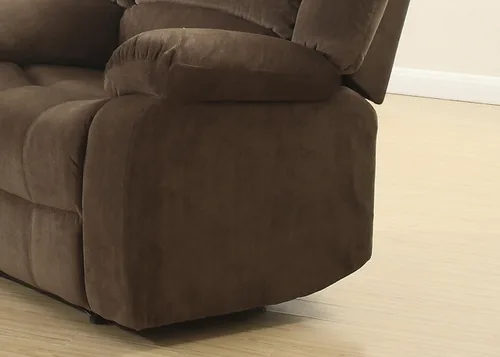 Vista 5 de AC Pacific Bill Modern - Sillón reclinable manual tapizado para sala de estar con almohada acolchada, reposabrazos y asiento reclinable, silla Marrón