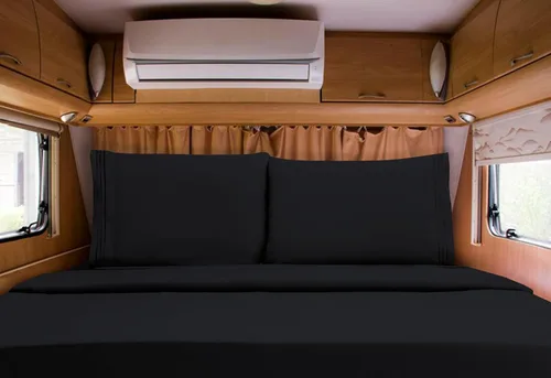 Vista 33 de Mocassi Juego de sábanas de lujo de 4 piezas, calidad prémium de hotel de 1800 hilos, ajuste fácil, sábanas y fundas de almohada resistentes a