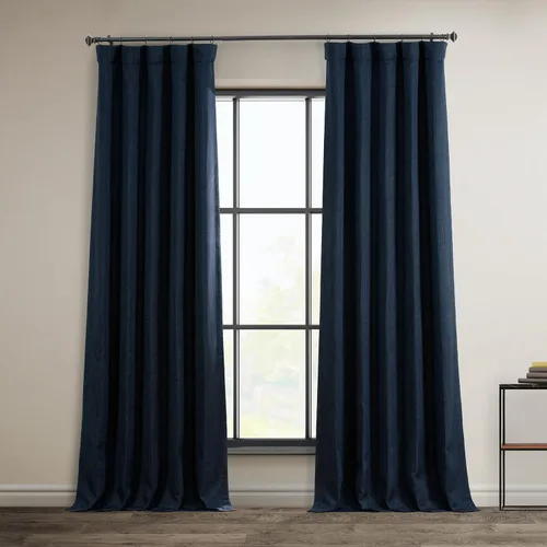 Vista 52 de HPD Half Price Drapes - Cortinas de lino sintético para sala de estar (2 paneles) - 50 pulgadas de ancho x 96 pulgadas de largo - Cortinas