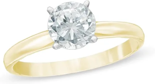 Vista 5 de Anillo de compromiso con cuatro puntas con certificación IGI en oro blanco de 14 quilates para mujer, con certificación IGI