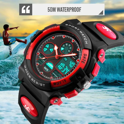 Vista 4 de PASNEW Kids Watch,Boy Sports Waterproof Watch,LED 50M Alarm Calendar Outdoors Watch,Watches with Luminous