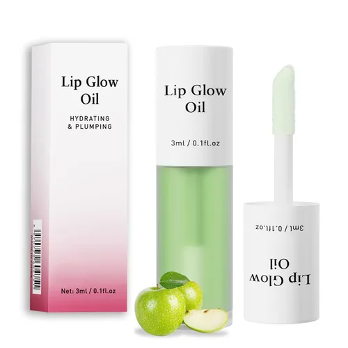 Vista 9 de Aceite de labios coreano – Aceite de brillo labial sabor afrutado, hidratante y nutritivo taza antiadherente, brillo labial transparente para labios