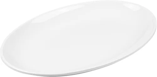 Vista 2 de Restaurantware Voga - Platos llanos de 10 x 7.1 pulgadas, 10 platos ovalados pequeños, resistentes a roturas, aptos para lavavajillas, platos
