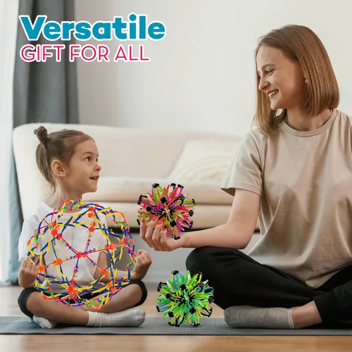 Vista 4 de 4E's Novelty Esfera de bola de respiración expandible (paquete de 4) juguete para niños para aliviar el estrés, juguetes para ansiedad, yoga