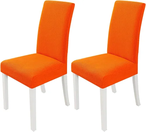 Vista 13 de PETCUTE Fundas elásticas para sillas de comedor, fundas elásticas antideslizantes para sillas de comedor, color gris, paquete de 2