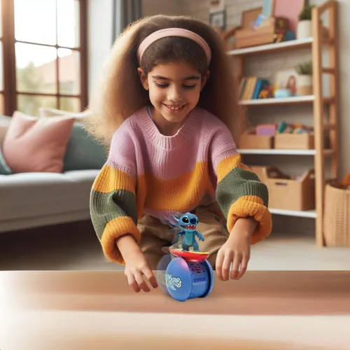 Vista 6 de LEXiBOOK, Disney Stitch, El Robot Interactivo de Surf de Stitch – Auto-Equilibrado, Efectos de Luz y Sonido, Juguetes Portátiles con Sensores