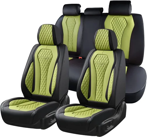Vista 14 de Coverado Fundas de asiento de automóvil, fundas de asiento delantero, funda de asiento de coche beige, fundas impermeables para asiento