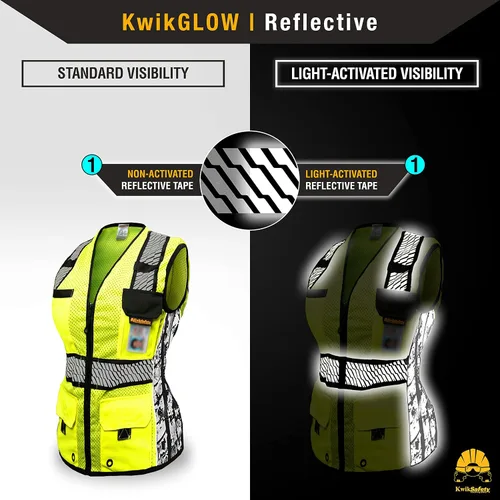 Vista 6 de KwikSafety RoadBOSS Econ & Premium Safety Vest for Women Class 2 ANSI OSHA