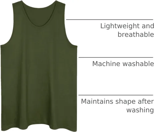 Vista 41 de Allsense Camiseta sin mangas para hombre – Camisa casual ligera