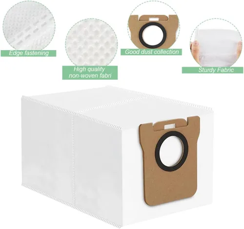 Vista 3 de Bolsa para el polvo compatible con Dreametech D10 Plus Robot Aspirador Bolsas Accesorios para recoger basuras Paquete de 6