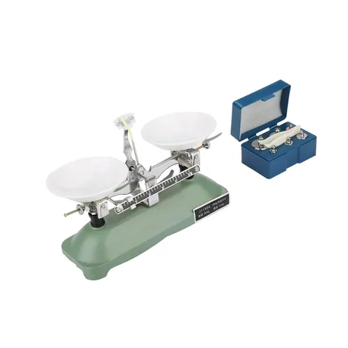 Vista 4 de Balanza mecánica 7.05 oz 0.01 oz precisión de metal verde balanza con pesos para herramientas de educación científica de laboratorio