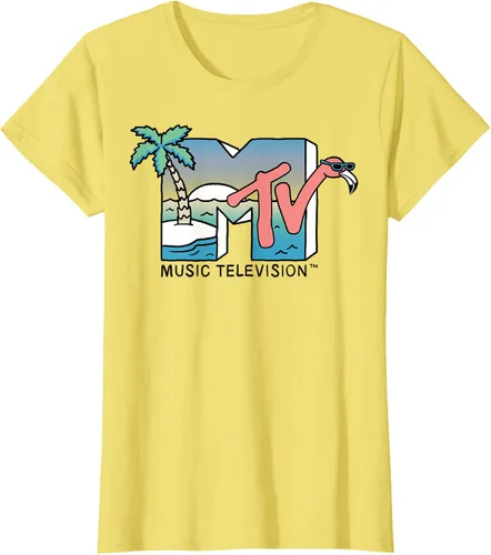 Vista 14 de MTV Camiseta con logotipo de flamenco de Beach Island Blanco