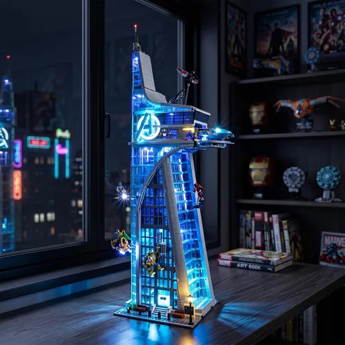Vista 9 de Kit de iluminación LED para Lego 76269 Marvel Avenger Tower Building Set (sin modelo), juego de luces compatibles con Marvel Lego 76269 - sin juego