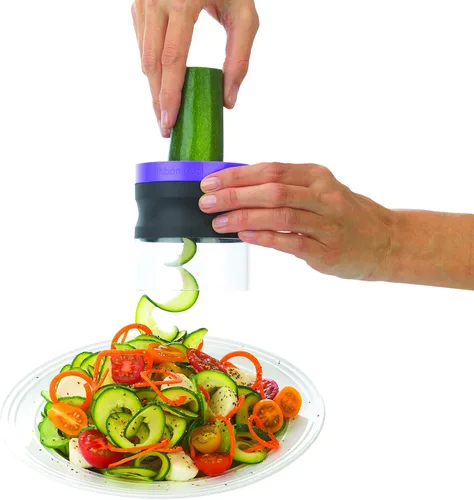 Vista 2 de Good Cook 10807 Spiralizer - Cortador de verduras de mano, 3 en 1, cortador en espiral de verduras de alta resistencia, máquina para hacer