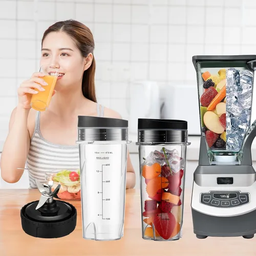 Vista 7 de Para Ninja Blender Blade Reemplazo BL660 6 Aletas Macho 3.35" Cuchilla, 16oz Vasos Blender Compatible con Nurti Ninja Blenders BL770 BL660 BL740