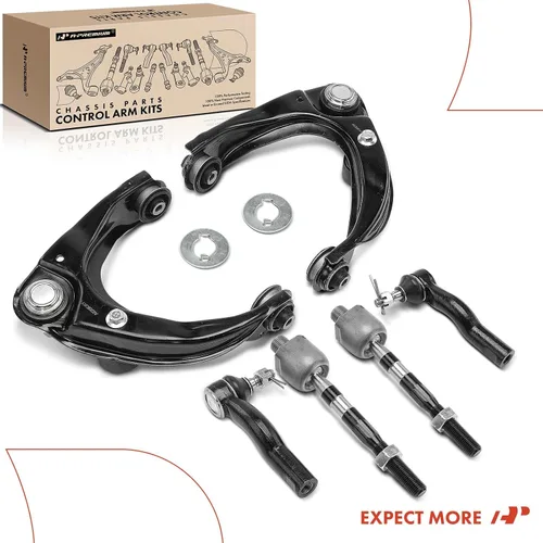 Vista 9 de A-Premium Juego de 6, brazo de control superior delantero, extremo de barra de acoplamiento interior y exterior, compatible con Ford Fusion