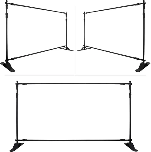 Vista 2 de Smarketbuy Soporte de fondo Step and Repeat de 10 x 8 pies, soporte ajustable para cabina de fotos con bolsa de transporte, soporte de fondo