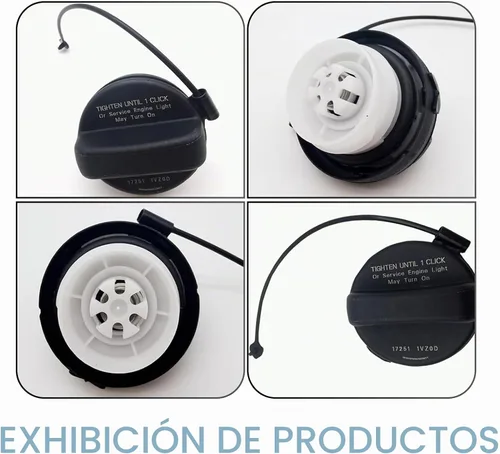Vista 6 de 1 tapa de tanque de combustible para automóvil, tapón de tanque de combustible sellado de plástico ABS a prueba de óxido con cuerda antipérdida