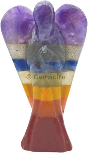Vista 2 de GEMSCITE Amatista ángel guardián de cristal curativo Feng Shui Regalo Reiki Energía Psíquica Meditación Salud, Riqueza Suerte, Deflector Metafísico