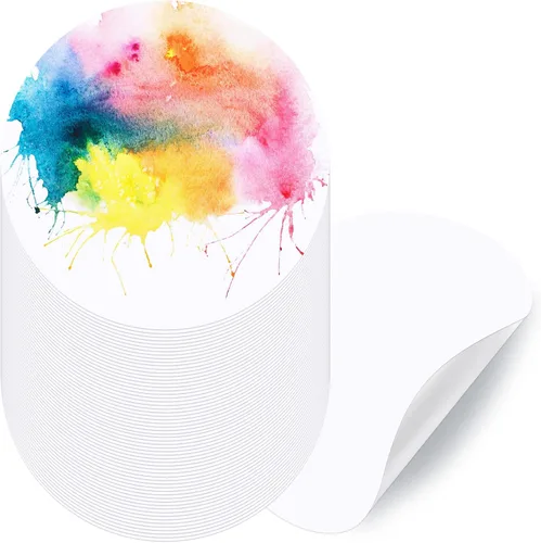 Vista 8 de TaoBary Paquete de 60 papel de acuarela redondo de 250 GSM, papel de acuarela prensado en frío de 4 pulgadas de diámetro, ideal para la mayoría