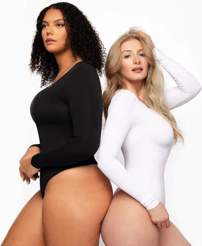 Vista 3 de FeelinGirl Body de tanga de manga larga sin costuras para mujer control de abdomen 2023 de moda de invierno