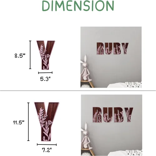 Vista 8 de Letrero con nombre para guardería, letrero bohemio para guardería, letreros de apellido familiar, arte de pared 3D para habitaciones de niños