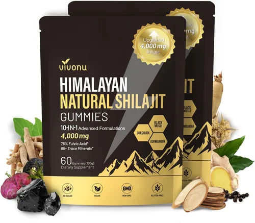 Vista 13 de Gomitas Shilajit, Shilajit para hombres y mujeres Fórmula 10 en 1 de alta potencia de 4000 mg con shilajit puro del Himalaya, Ashwagandha y 75%