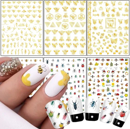 Vista 15 de Grandes calcomanías de mariposas para uñas, calcomanías de mariposas grandes 3D para uñas, calcomanías autoadhesivas de diseños de mariposas