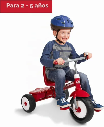 Vista 6 de Radio Flyer Deluxe Steer & Stroll Trike, Sencillo, rojo, Rojo