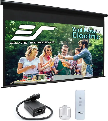 Vista 8 de Elite Screens Yard Master Wireless, 125 pulgadas Diag. Pantalla de proyector motorizada para exteriores 16:9, batería de iones de litio recargable
