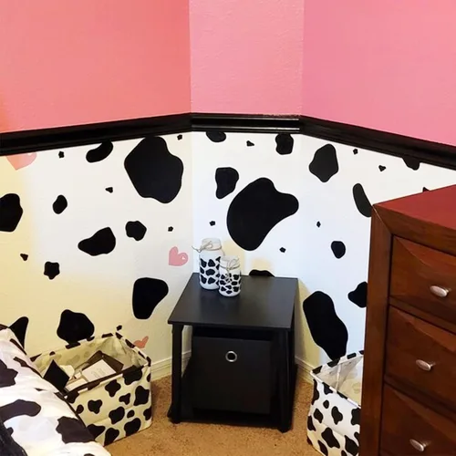 Vista 2 de Calcomanías de pared con estampado de vaca, calcomanías de automóvil, regalos para amantes de las vacas para niñas, niños, dormitorio, cuarto