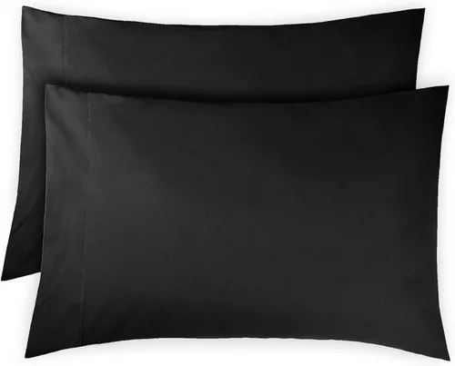 Vista 73 de Southshore Fine Linens® - Vilano® Springs - Par de fundas de almohada plisadas, color negro, estándar (Queen)