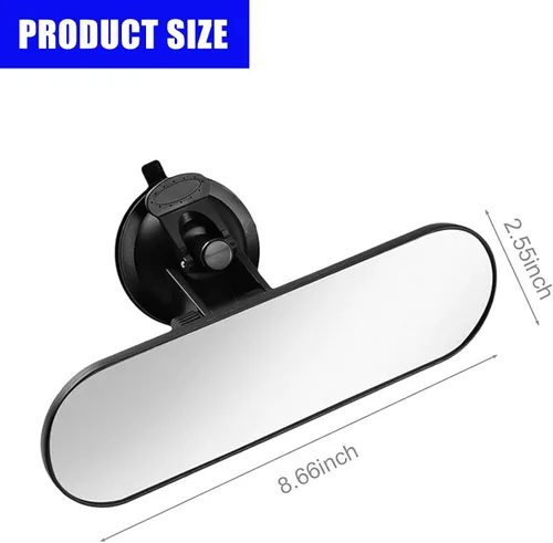 Vista 8 de 1 espejo retrovisor con ventosa, espejo retrovisor HD para automóvil, ABS ajustable antirreflejo, para la mayoría de automóviles, SUV, camiones