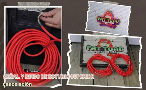 Vista 9 de Fat Toad Cables de altavoz de 25 pies de 1/4 pulgadas (serie Rojo-Flexpro), paquete de 2 cables de audio para DJ con conectores macho Jack, cable