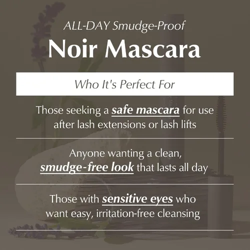 Vista 3 de BL Lashes Noir Mascara Máscara nutritiva para extensión de pestañas Voluminosa, libre de aceite, a prueba de manchas, producto de extensión