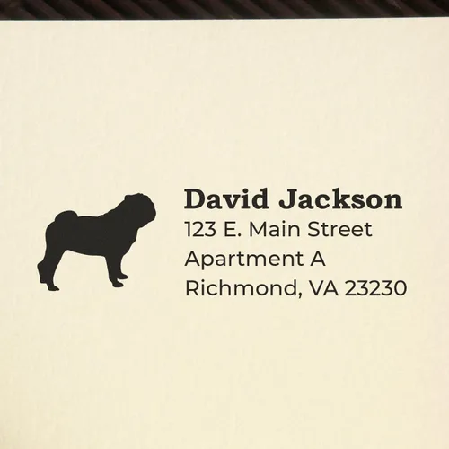 Vista 39 de Airedale Terrier Address Stamp, Custom Airedale Terrier Hand Stamp for Dog Lovers, Duo Rubber Return Address for Pet Owners