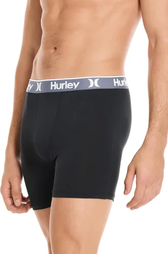 Vista 3 de Hurley calzoncillos tipo bóxer elásticos para hombre, paquete de 5 Combo de helecho de carbón